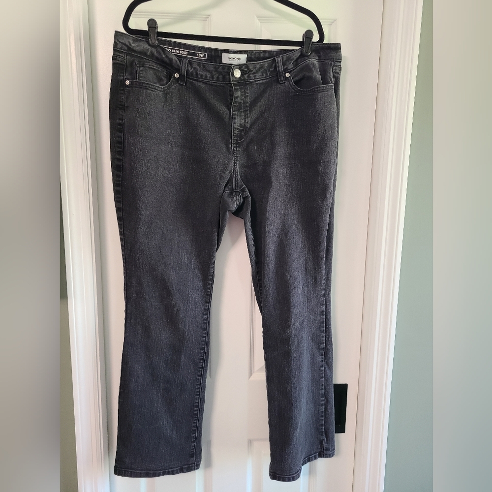 18W Sonoma Women's Black Curvy Slim Bootcut Jeans